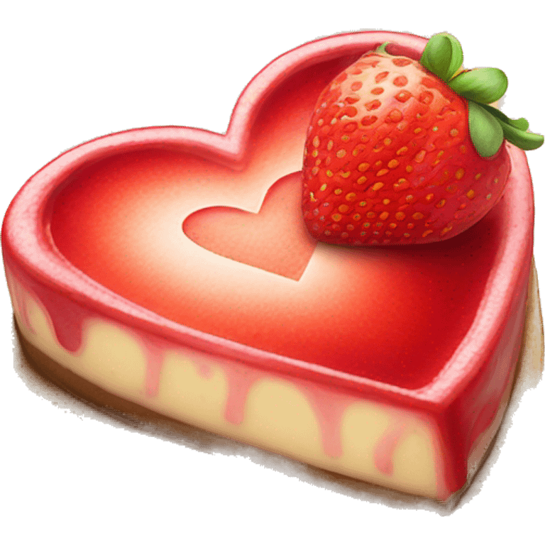 heart shaped strawberry cheesecake  emoji