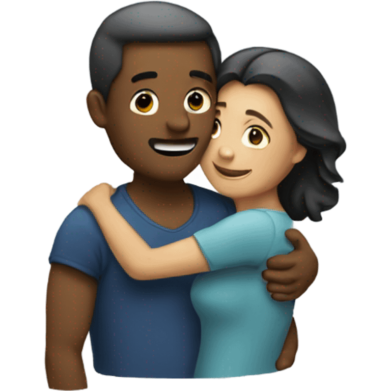 Man and woman hugging  emoji