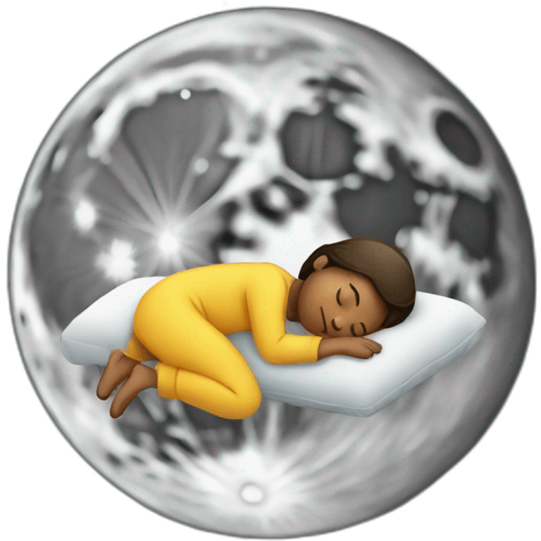 sleeping on moon emoji