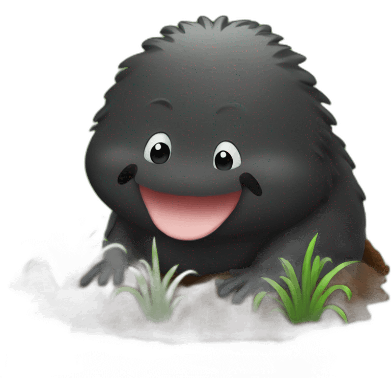 a mole coming out of the ground emoji