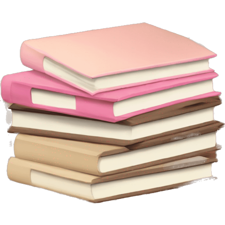 stack of brown, cream, and pink books emoji