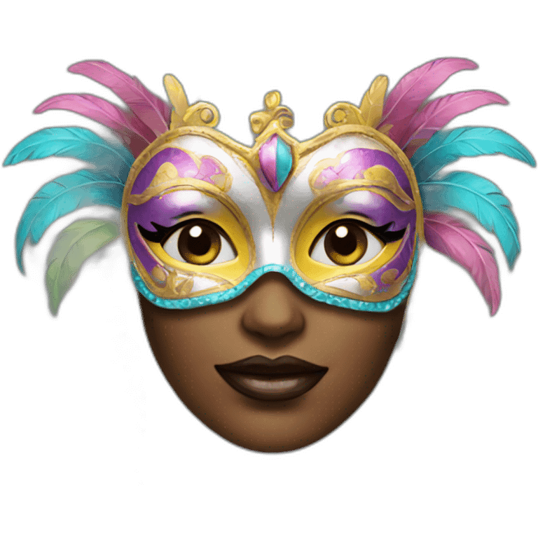 woman with carnival mask  emoji