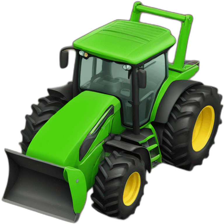 tractor with a shovel front emoji