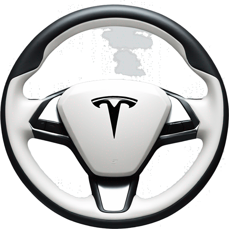 White stearing wheel Tesla model 3  emoji