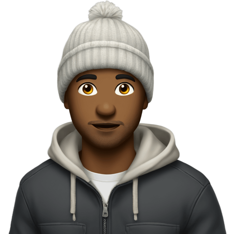 manly boy in stylish beanie emoji