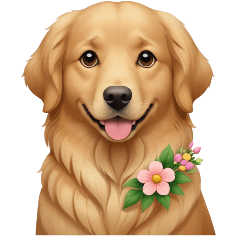 Dog with flowers emoji