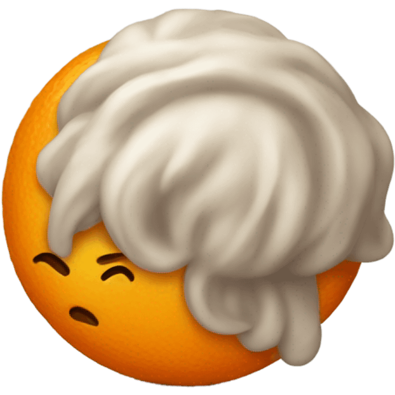 a sleepy orange  emoji