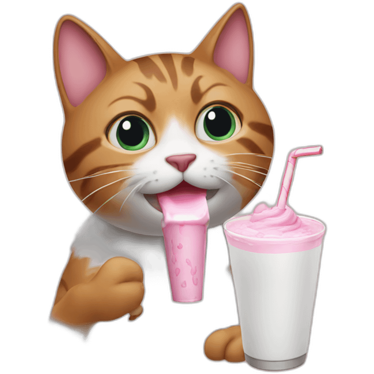 Cat drinking milkshake emoji