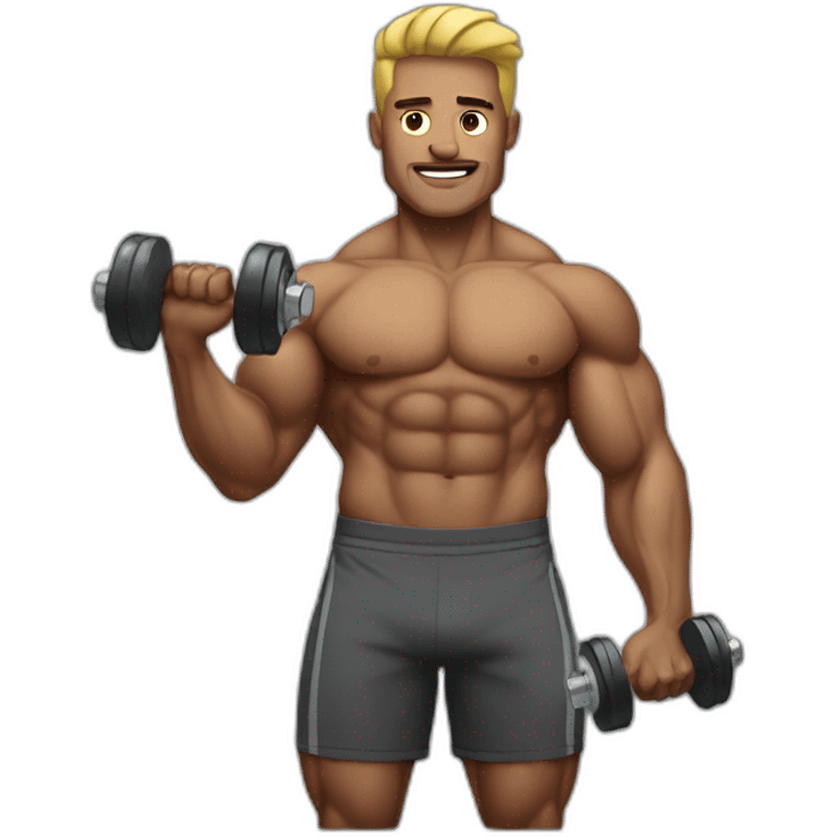 muscled man with dumbbells emoji