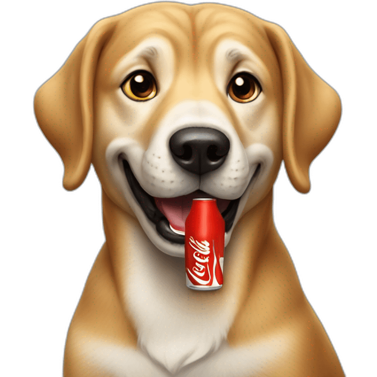 dog drinking coca cola emoji