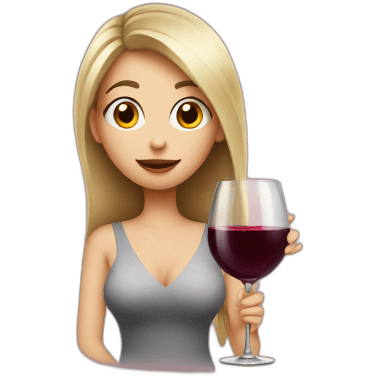 snobby girl tasting red wine emoji