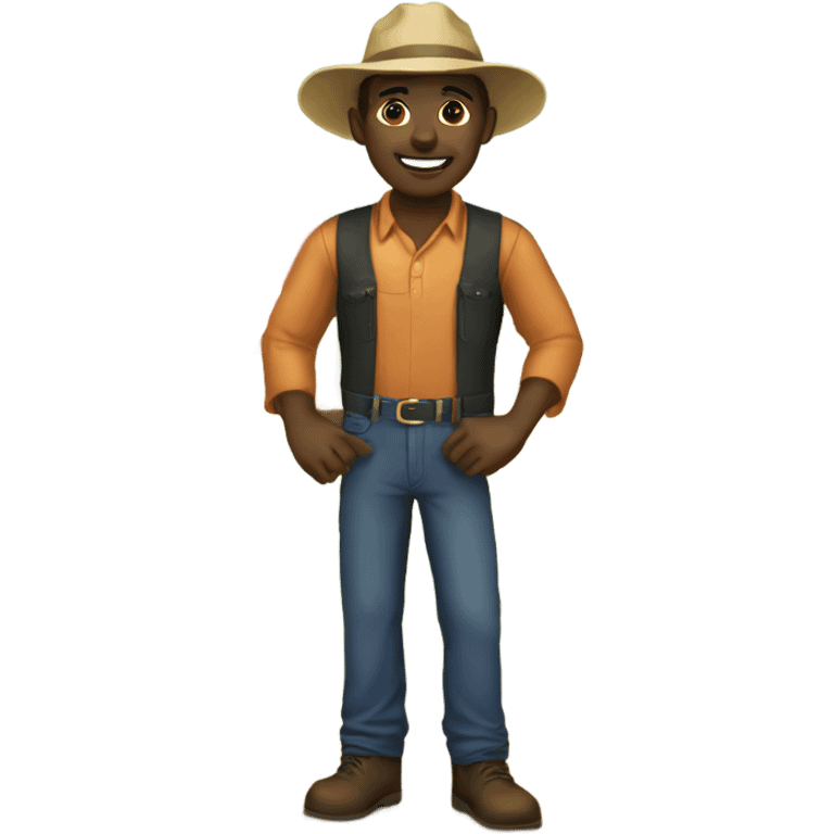 Black male farmhand  emoji