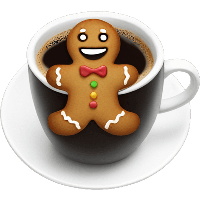 Gingerbread in coffee emoji