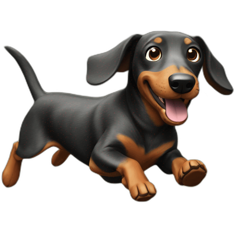 Sausage dog running emoji