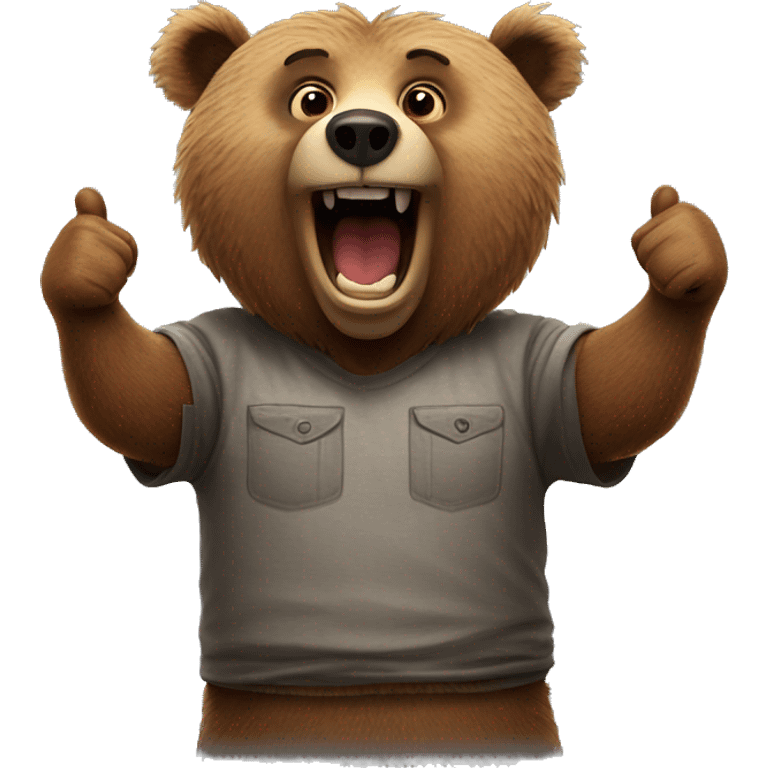 Grizzly bear with  and with thumbs up emoji