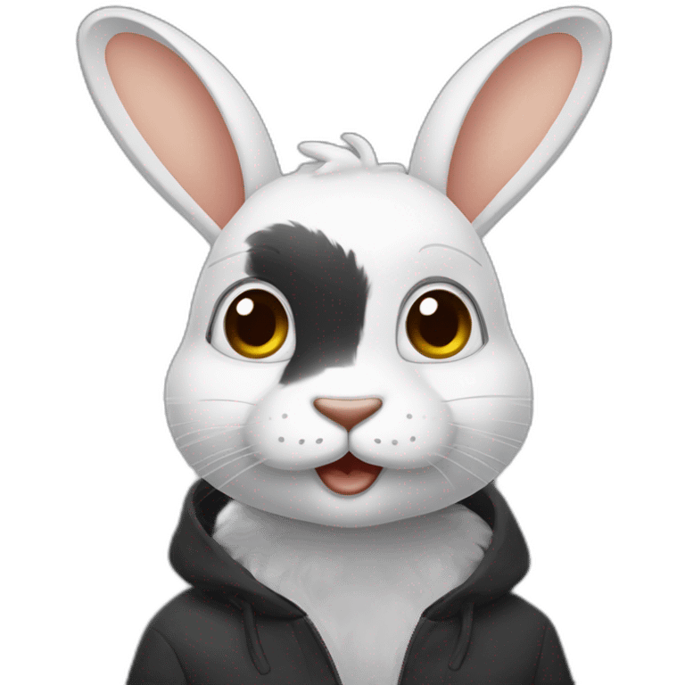 Lapins moitié du visage tout noir emoji