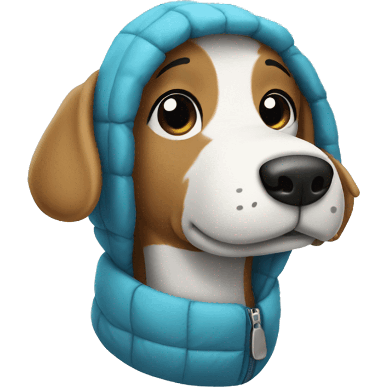 snoopy dog with a puffer coat emoji