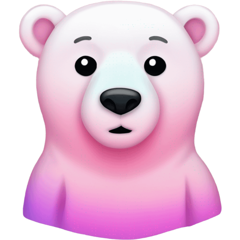 Pink ombre polar bear with glitter and no white emoji