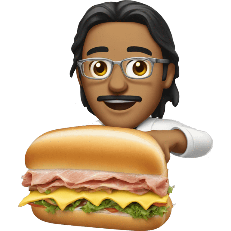 Salt bae making a huge sandwich  emoji