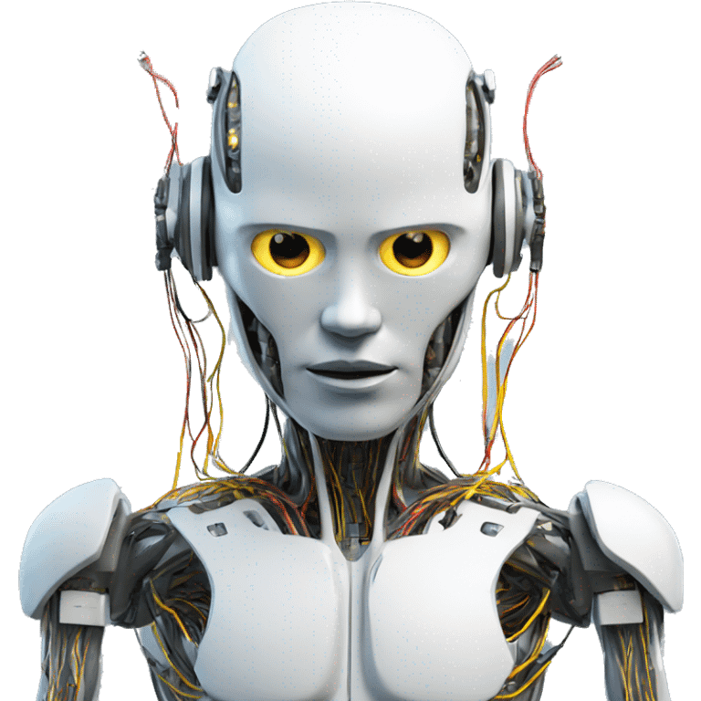 errored cyborg with wires and circuits  emoji