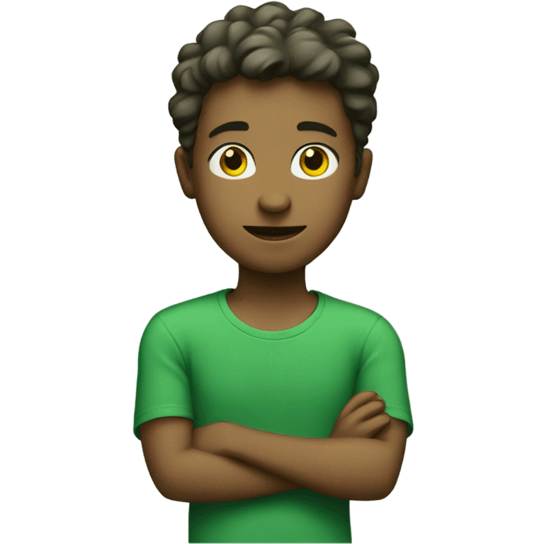 Green tshirt smart boy emoji