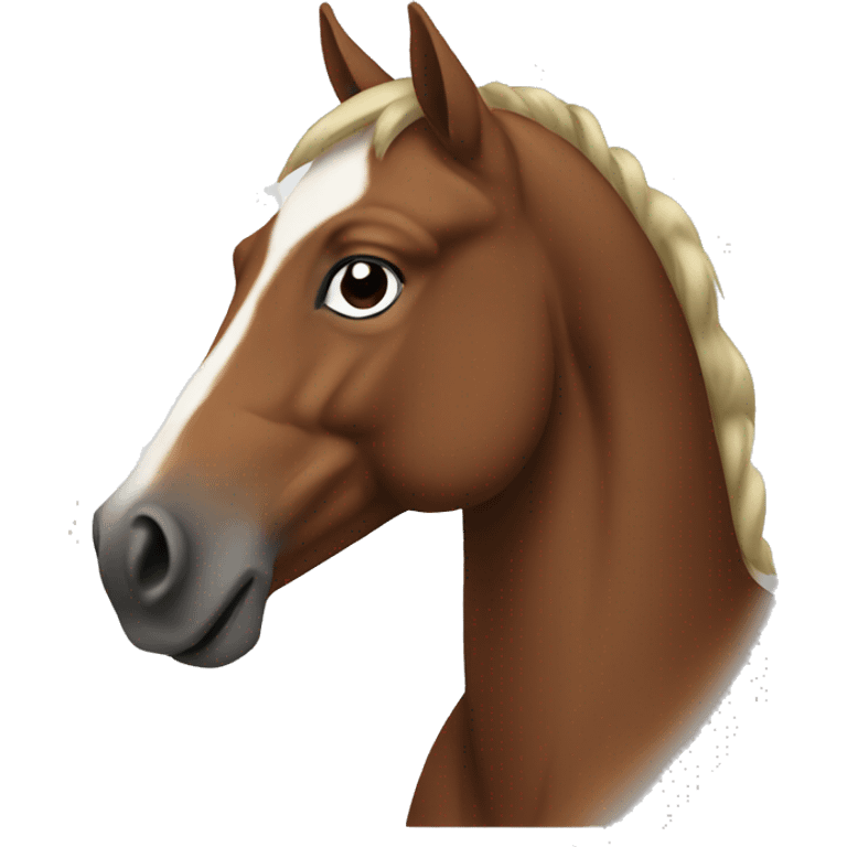 Brown horse with white blaze emoji