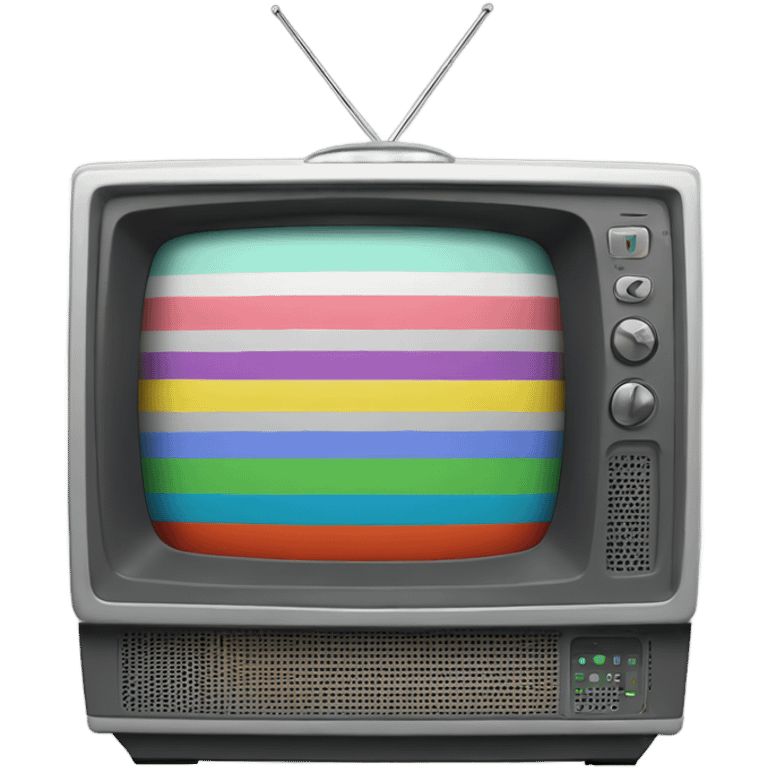 Gray Television with vertical smpte color bars emoji