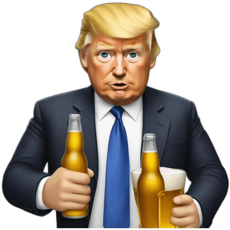 donal trump drinking beer emoji