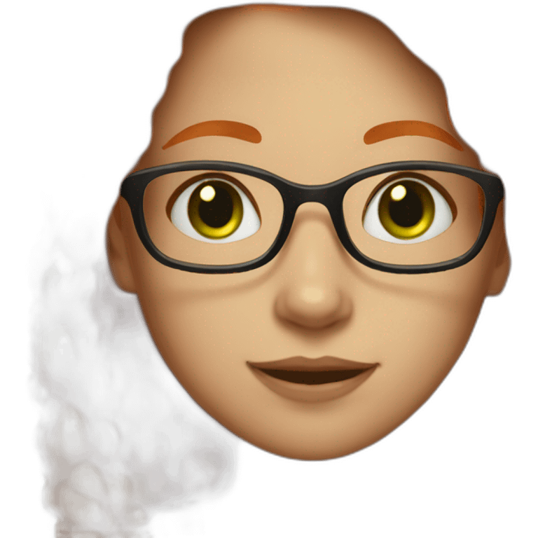 Girl with court orange hair and green eyes and glasses emoji