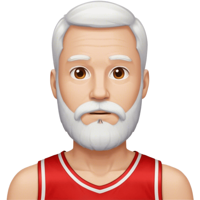 A white beard man with basketball red jersey  emoji