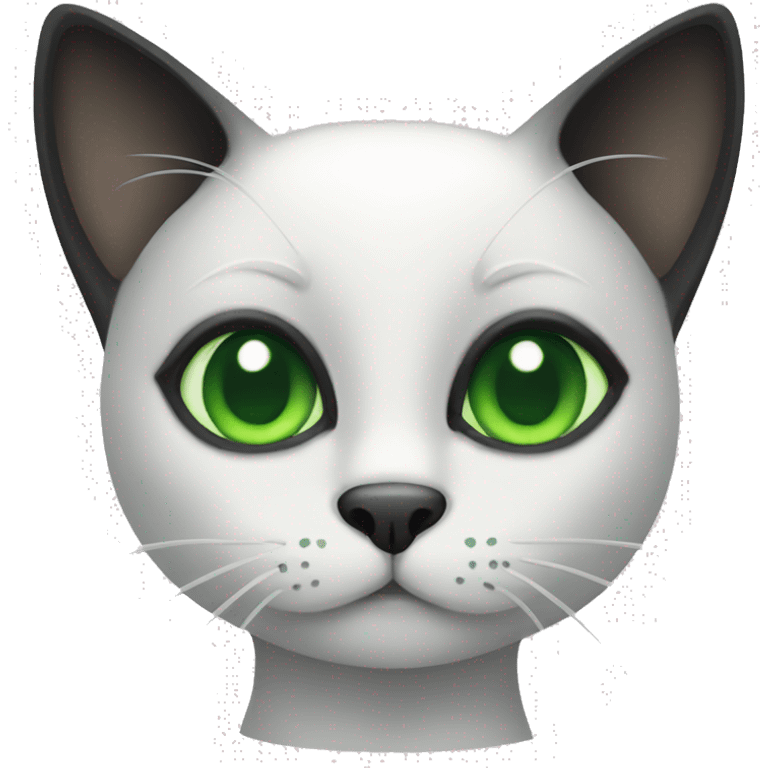 Black cat with green eyes emoji