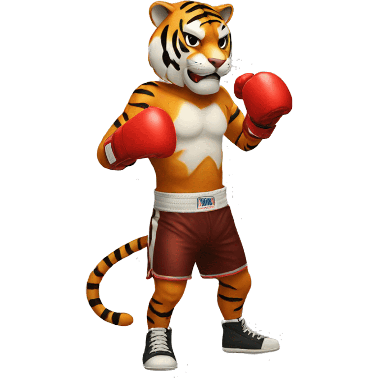 Tiger in boxing gloves emoji