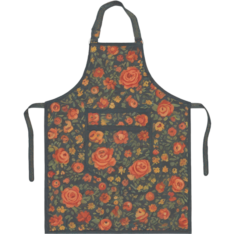 apron with floral stitching and large pocket emoji