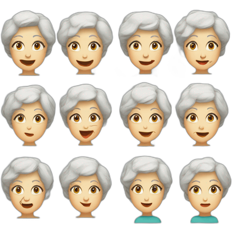 Group of elderly women have just heard something they've never heard before and opened their mouths. Generative AI emoji