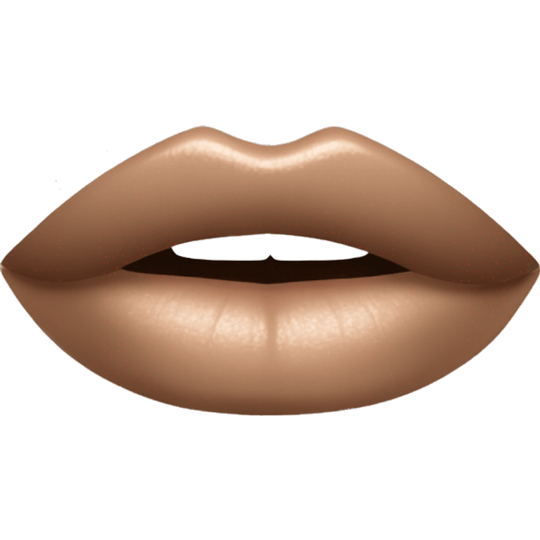 Lips that are light nude with a brown liner (not covering the whole lip) emoji