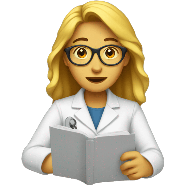 woman doing research emoji