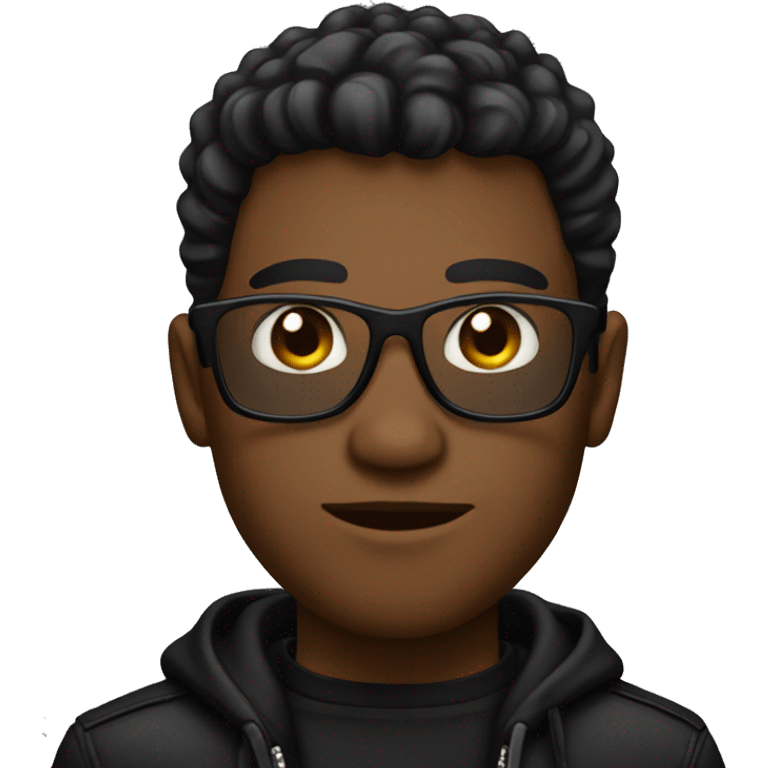 cool guy with black style emoji