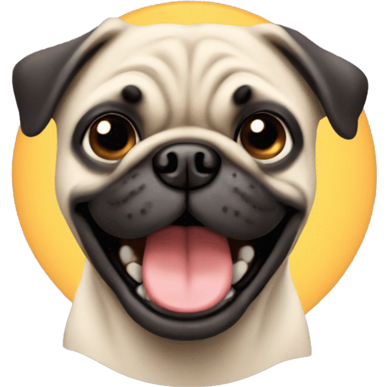 Happy pug emoji