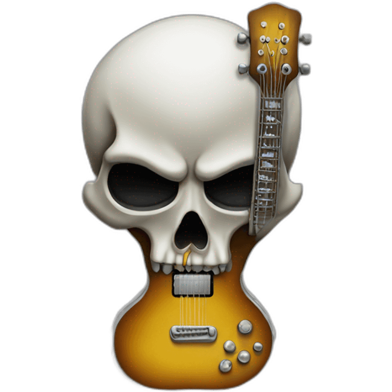 Skull guitar metal emoji