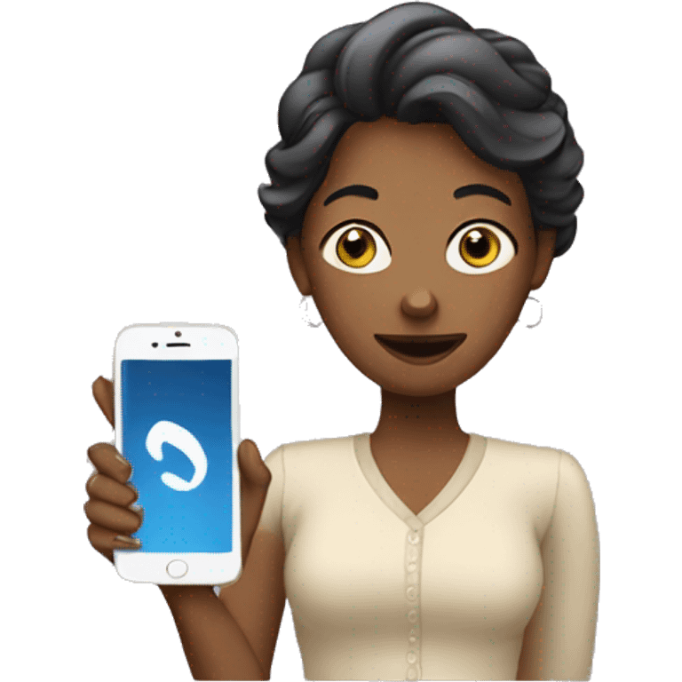 women  with phone emoji