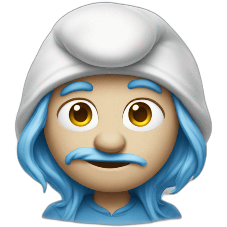 unhealthy looking smurf emoji