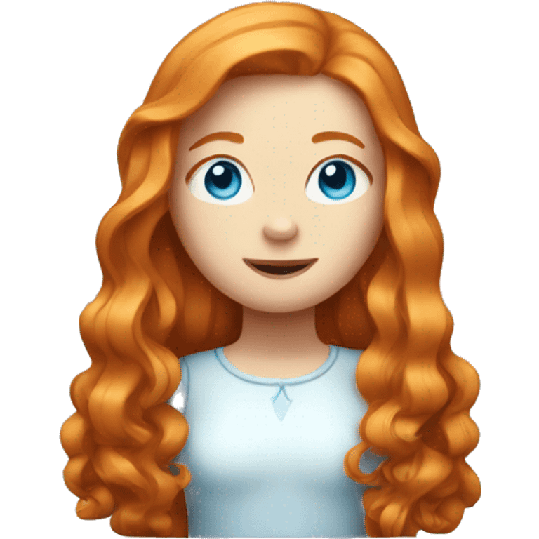 ginger girl with blue eyes and long hair emoji