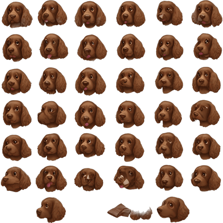 Cockerspaniel with chocolate  emoji