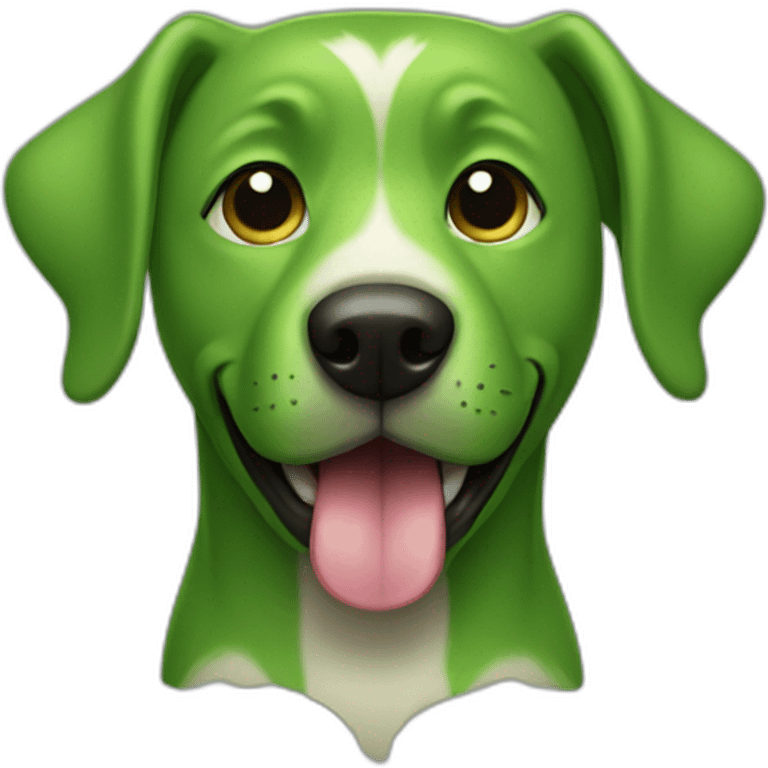 a green dog with his tongue sticking out emoji