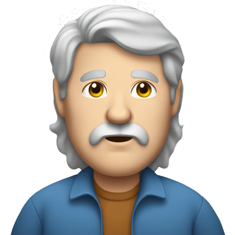 Obese, elderly man, beard, long hair emoji