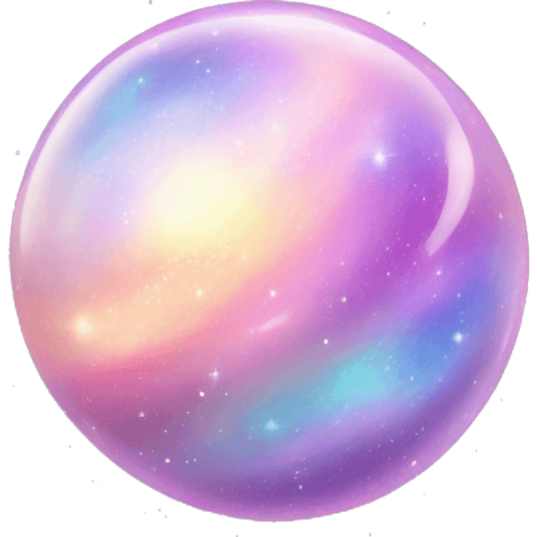 Swirling sparkly Pastel iridescent galaxy orb emoji