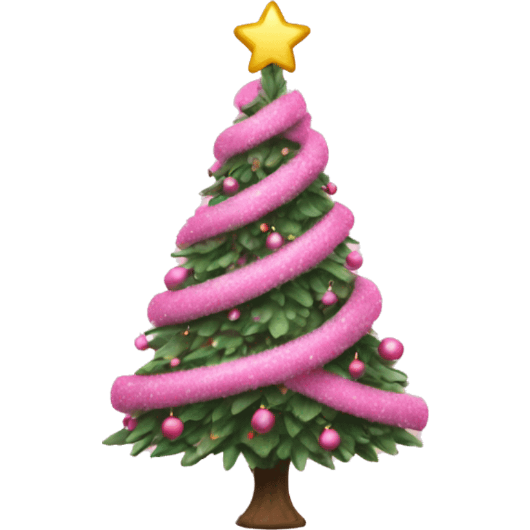 Pink Christmas tree emoji