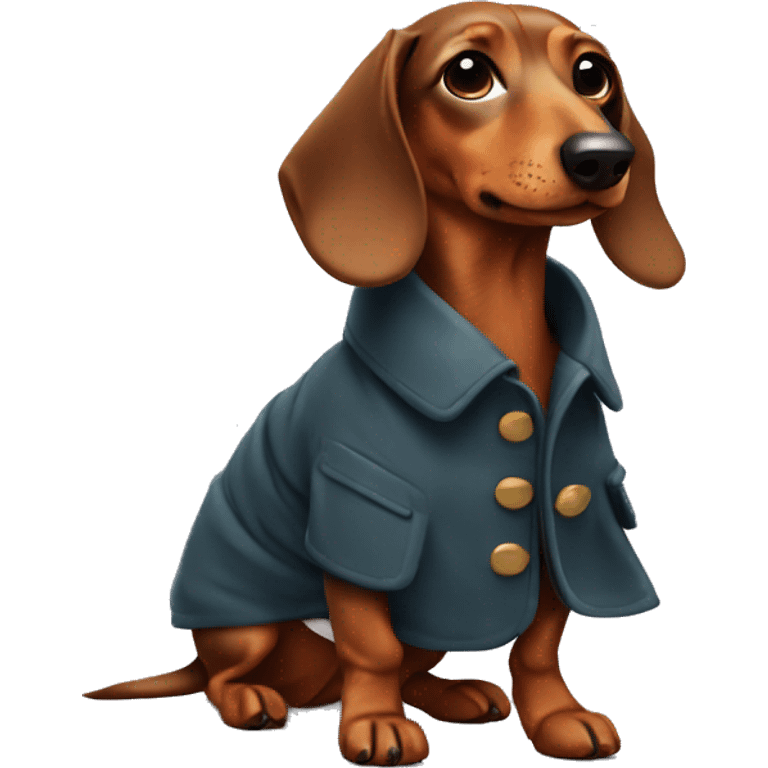 dachshund wearing coat emoji