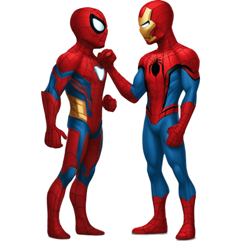 Spiderman qui embrasse iron man emoji