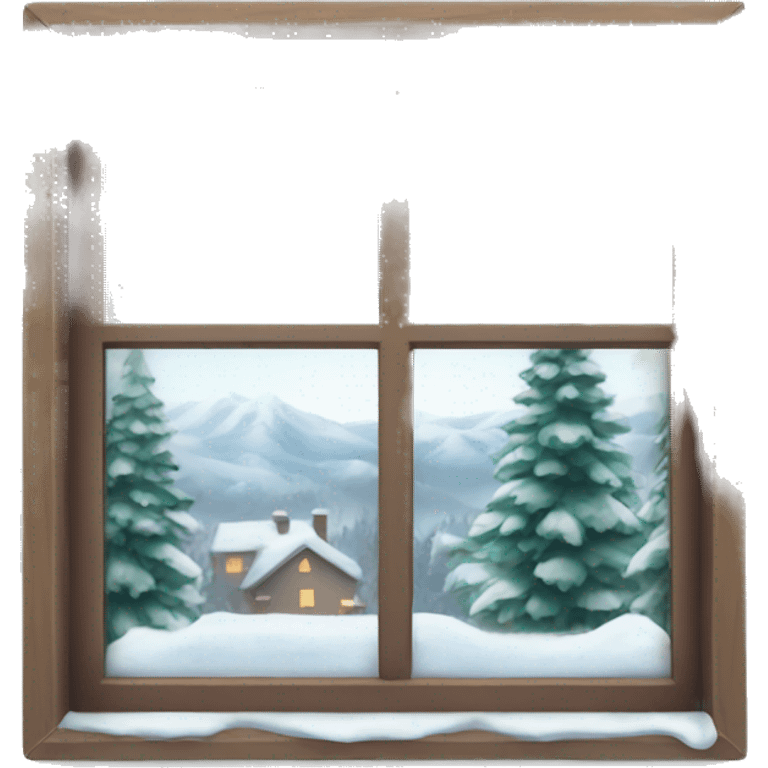 Window with winter view outside  emoji